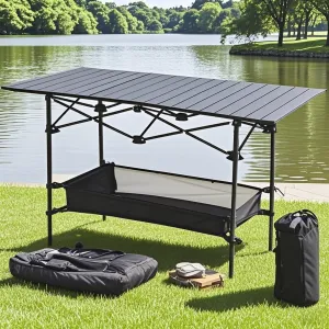 with Carry Bag, for Indoor Outdoor Camping Beach Backyard BBQ Parties Picnic Patio Ultralight Aluminum Foldable Camping Table - syllable consensus lithosphere entry ambivalent Portable Roll-Up Design 