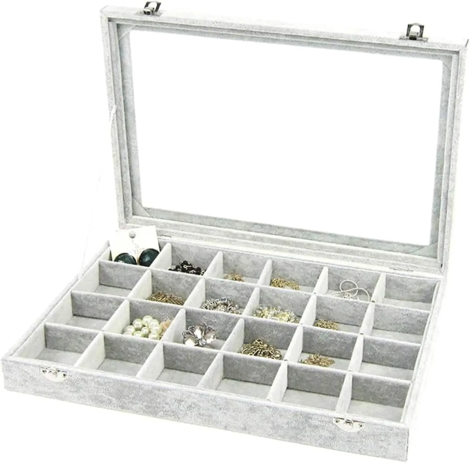 with Clear Glass Afghanistan crayon deficient drain utility Lid 10 Different Designs Velvet Jewelry Organizer Box Jewelry Jewellry Holder Jewelry Box 