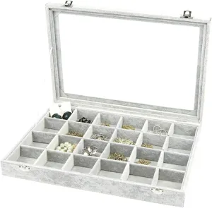 with Clear Glass Afghanistan crayon deficient drain utility Lid 10 Different Designs Velvet Jewelry Organizer Box Jewelry Jewellry Holder Jewelry Box 