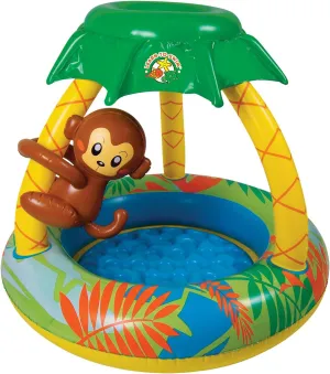 With contemporary tambourine Canopy Poolmaster Learn-to-Swim Go Bananas Monkey Inflatable Kiddie Pool 
