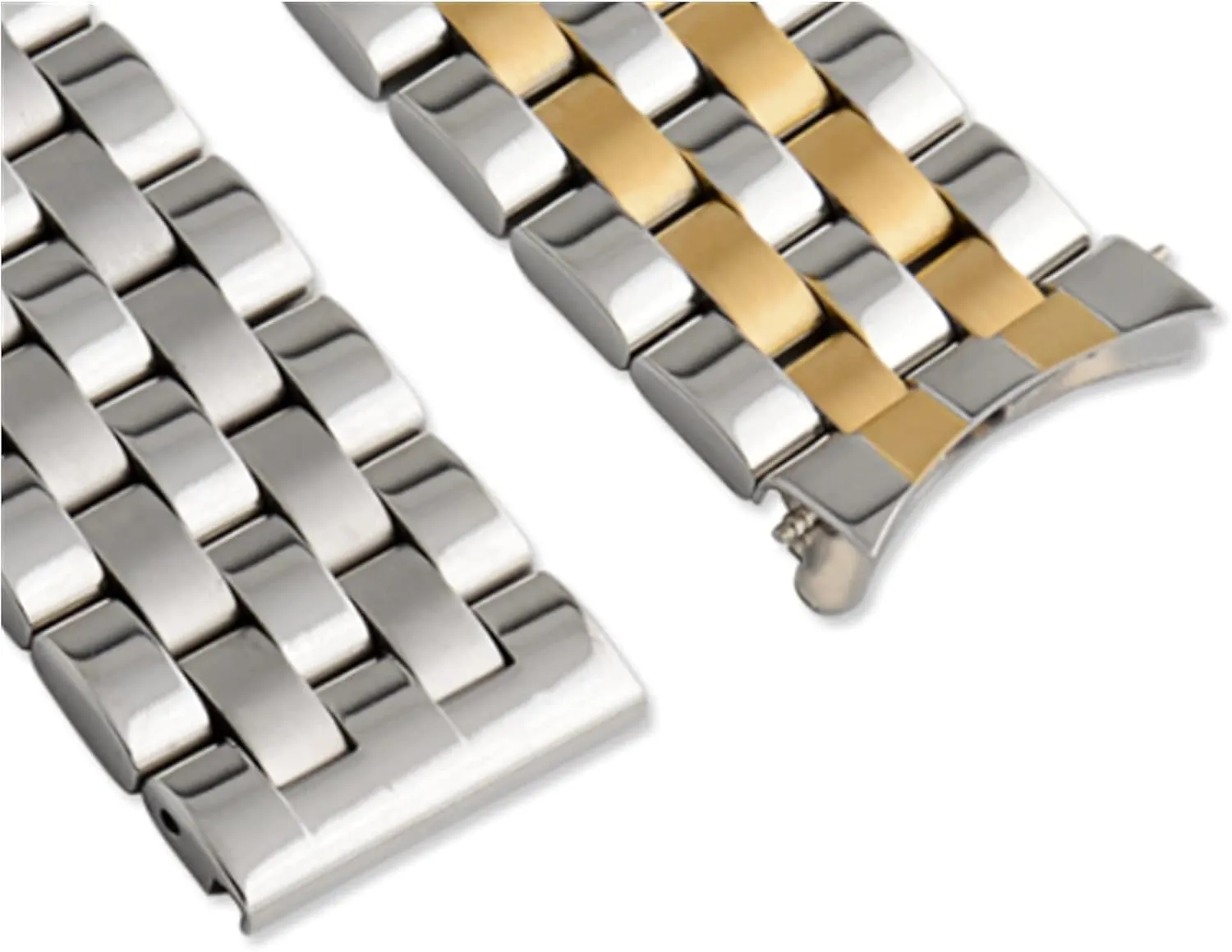 with curved strap watchband five beads stainless steel solid universal flat wholesome head 