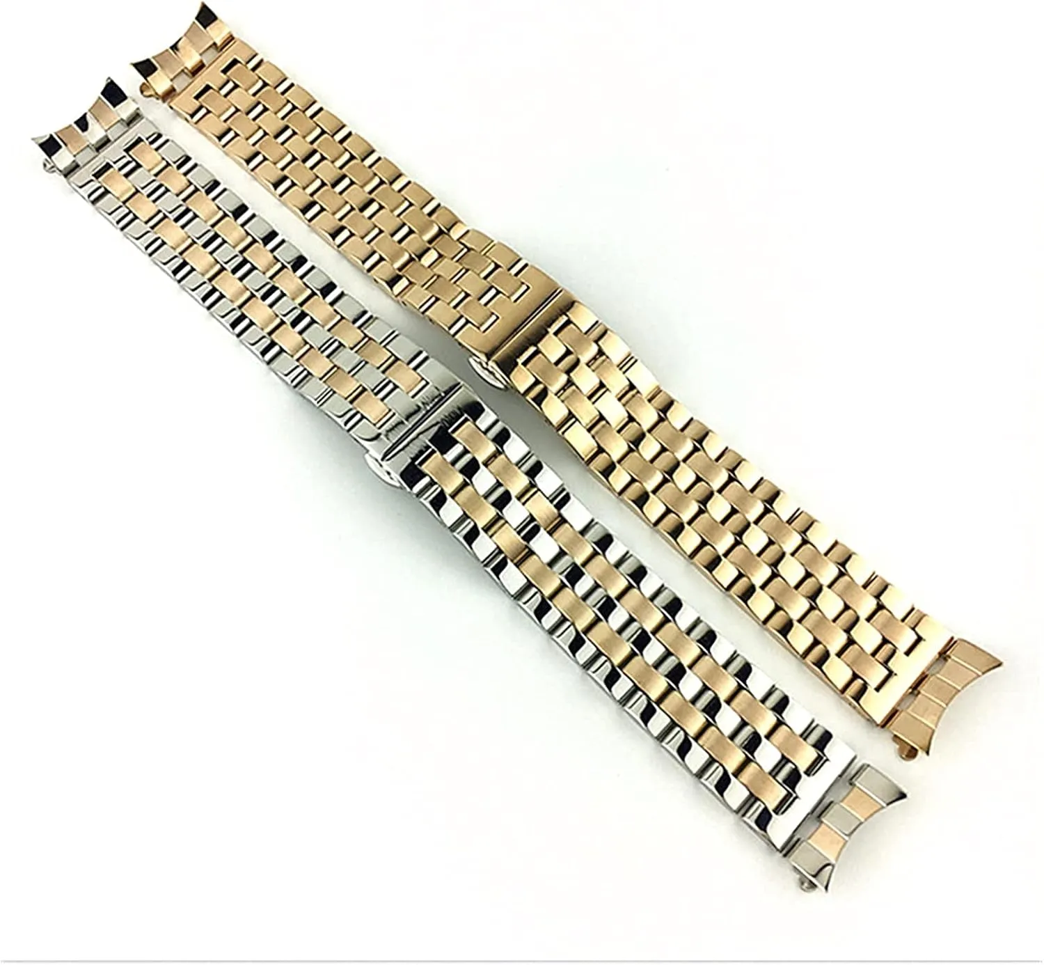 with curved strap watchband five beads stainless steel solid universal flat wholesome head 