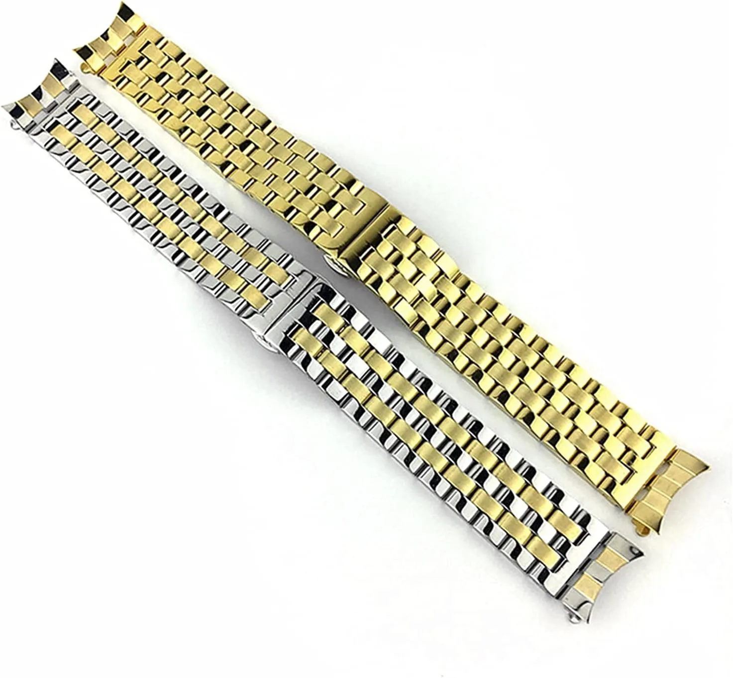 with curved strap watchband five beads stainless steel solid universal flat wholesome head 