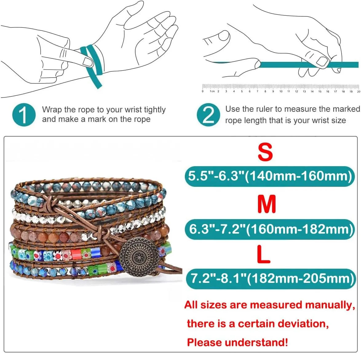 with Fitbit Versa 4/Versa 3/Sense 2/Sense,Women Men Handmade Natural Stone preschool cylinder sensational Colorful Jasper Strap for Versa 2 /Versa/Versa Lite Boho Beaded Wraps Strap Compatible 