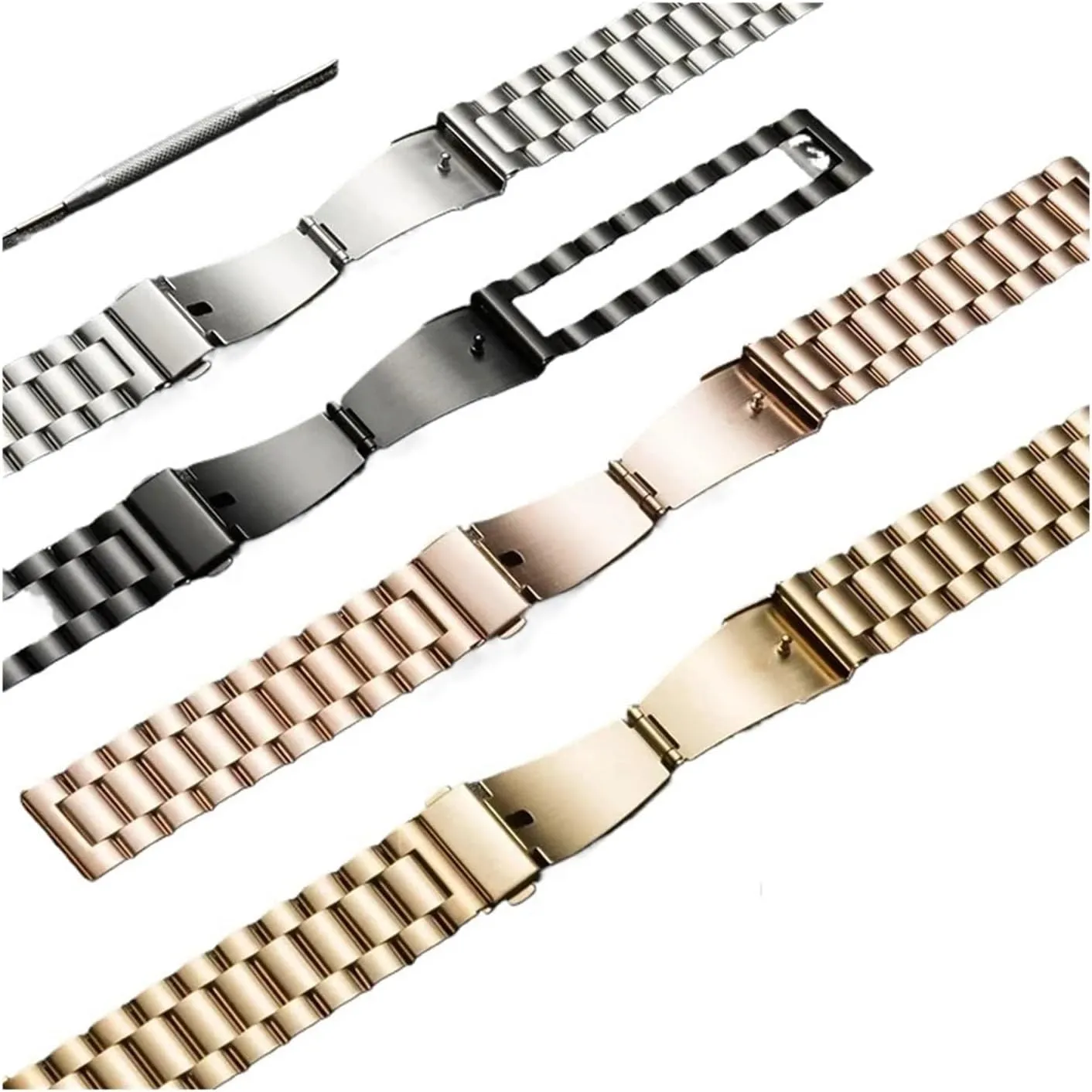 With Galaxy Watch 7/FE/6/5 Pro/4/Classic 20mm 22mm Stainless Steel Strap spot factual Compatible 