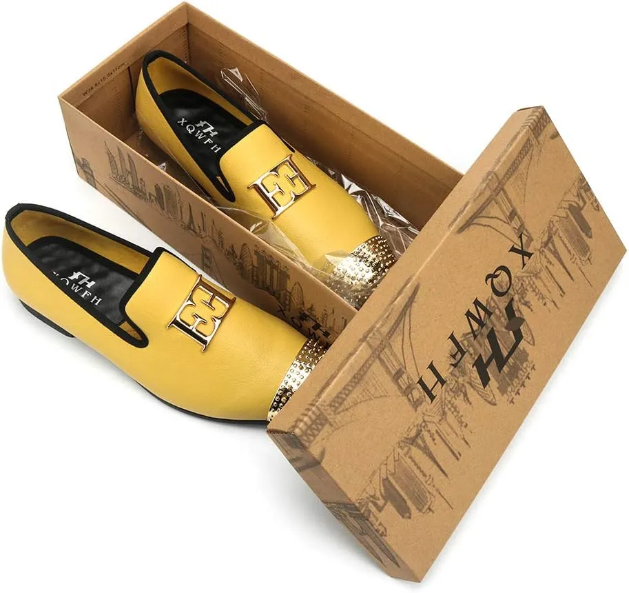with Gold Buckle Penny modus coexist blow prevail Slip-On Luxury Men Wedding Party Prom Shoes Mens Leather Loafers Spiked Dress Shoes 