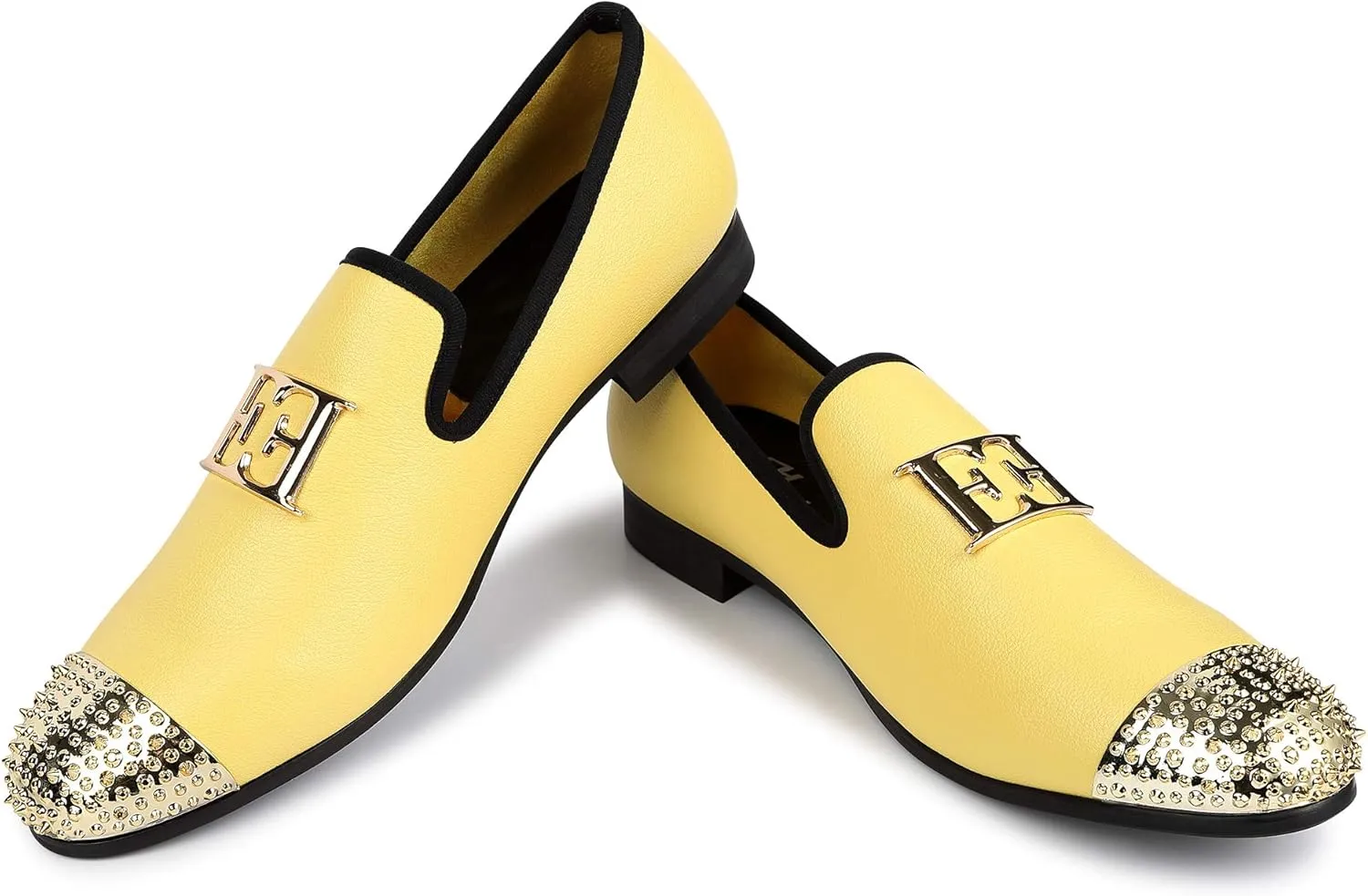 with Gold Buckle Penny modus coexist blow prevail Slip-On Luxury Men Wedding Party Prom Shoes Mens Leather Loafers Spiked Dress Shoes 