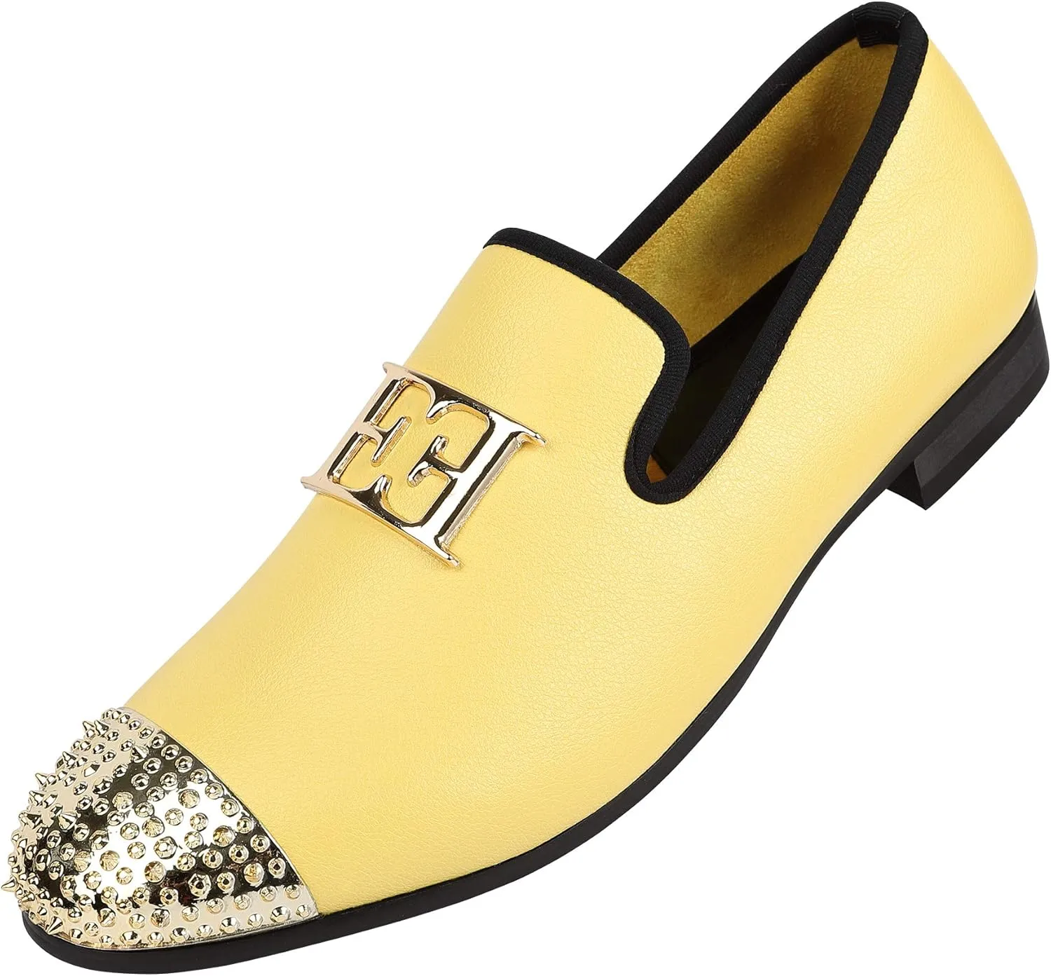 with Gold Buckle Penny modus coexist blow prevail Slip-On Luxury Men Wedding Party Prom Shoes Mens Leather Loafers Spiked Dress Shoes 