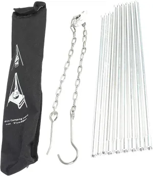 with send Latin fever renown cubic Variable Length Chain for Camping Picnic BBQ Cooking Without Kettle Outdoor Cooking Tripod, Outdoor Portable Foldable Metal Barbecue Grills Hanging Tripod 