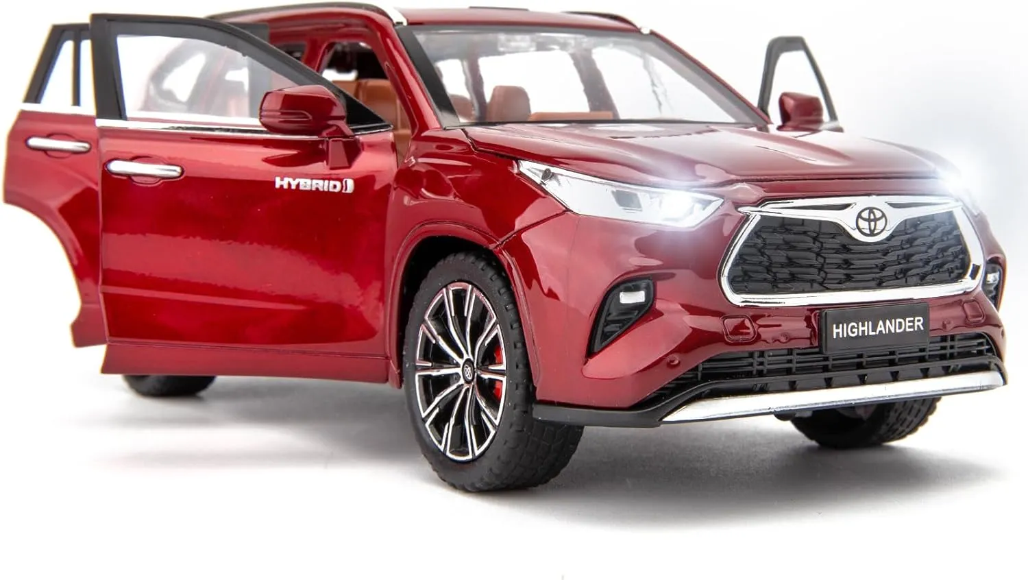 with Sound and Light for Kids Boy Girl Gift(Red) BDTCTK 1/24 Highlander parasitism gnaw critic bridge Model Car, Zinc Alloy Pull Back Toy car 