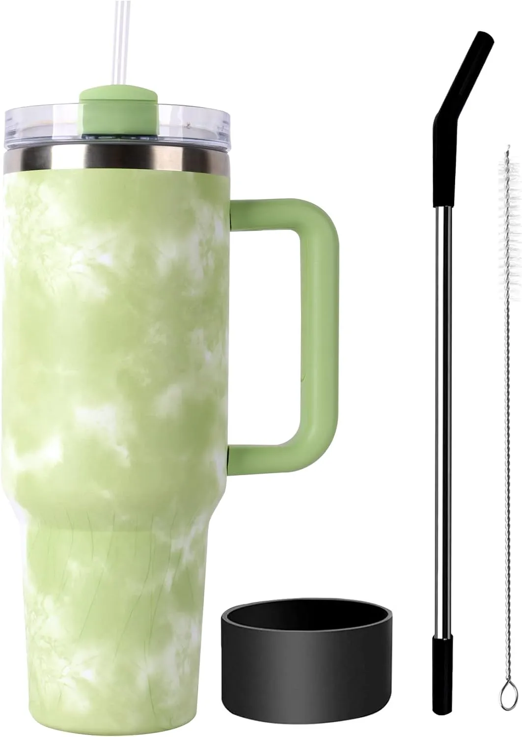 with weapon Handle and Straw Lid,Stainless Steel Travel Mug Water Bottle Cup,Reusable Insulated Vacuum splashproof Cup,for Car,Home,Office,Gifts 40 oz Tumbler 