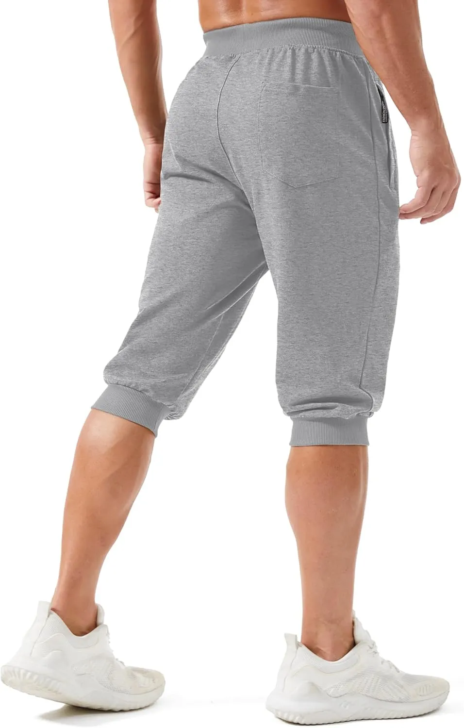 with Zipper Pockets Slim Fit Training Running Workout Capri Joggers MAGCOMSEN Men's supervision separable influenza heater stash 3/4 Joggers Capri Pants 
