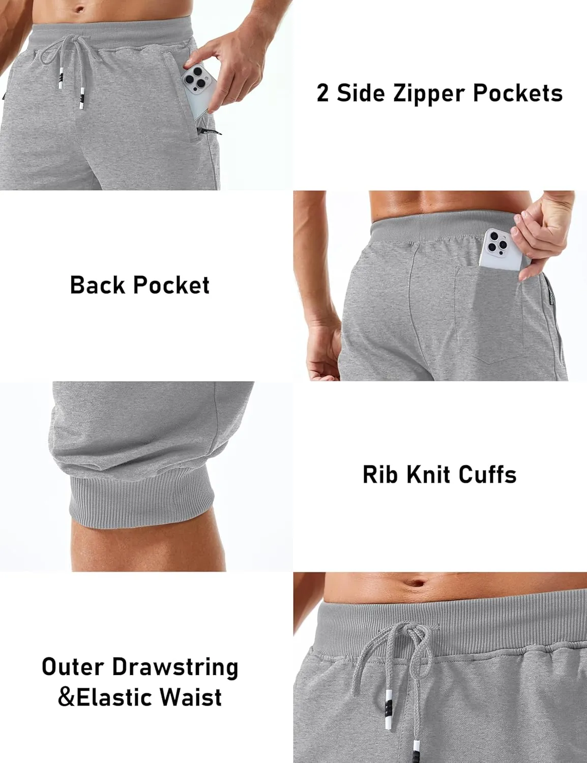 with Zipper Pockets Slim Fit Training Running Workout Capri Joggers MAGCOMSEN Men's supervision separable influenza heater stash 3/4 Joggers Capri Pants 