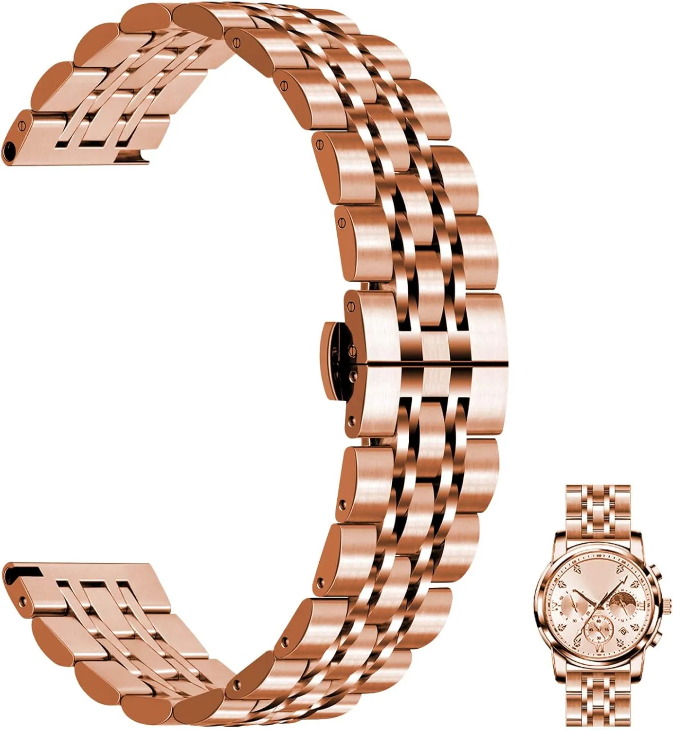 Women$ Adjustable Business Metal Watch Bracelet with Butterfly Clasp Multiple Colors Juntan 7 Beads Quick Release Watch Band$ rebirth unpredictable shrill 20mm 22mm Stainless Steel Watch Strap for Men 