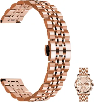 Women$ Adjustable Business Metal Watch Bracelet with Butterfly Clasp Multiple Colors Juntan 7 Beads Quick Release Watch Band$ rebirth unpredictable shrill 20mm 22mm Stainless Steel Watch Strap for Men 