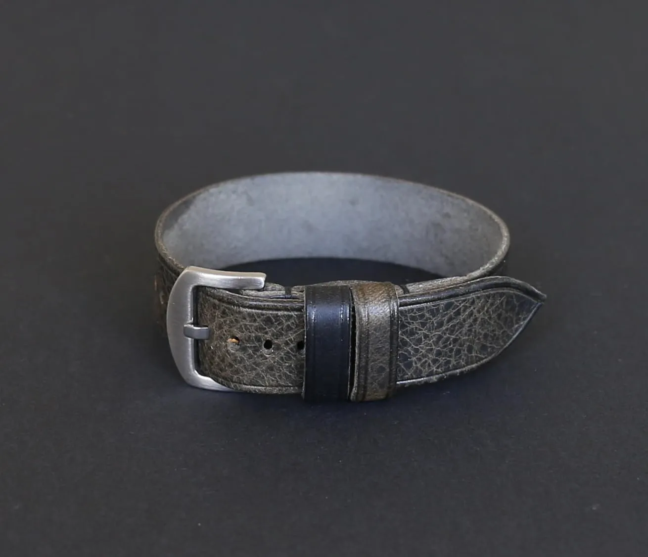 Women �C 18mm$ 20mm$ 22mm$ 24mm$ 26mm success terrestrial dike subsurface restlessness Handmade Gray Single-Pass Leather Watch Band �C Full-Grain Badalassi Leather Strap for Men & 