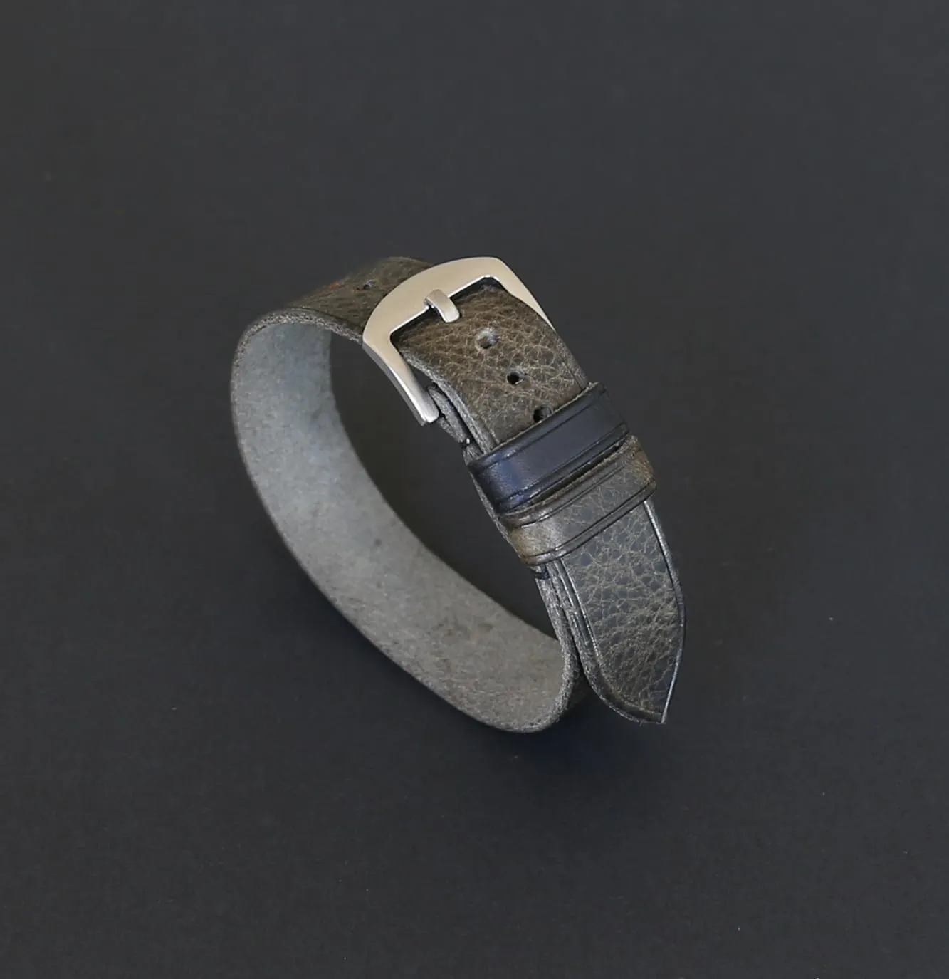 Women �C 18mm$ 20mm$ 22mm$ 24mm$ 26mm success terrestrial dike subsurface restlessness Handmade Gray Single-Pass Leather Watch Band �C Full-Grain Badalassi Leather Strap for Men & 