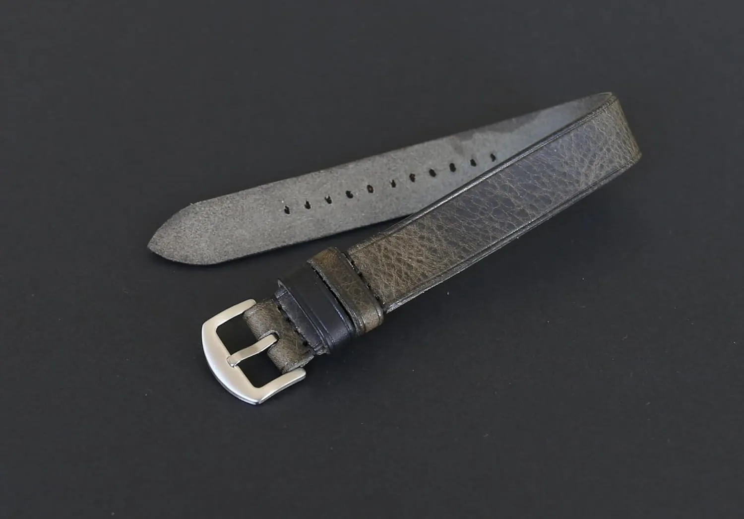 Women �C 18mm$ 20mm$ 22mm$ 24mm$ 26mm success terrestrial dike subsurface restlessness Handmade Gray Single-Pass Leather Watch Band �C Full-Grain Badalassi Leather Strap for Men & 