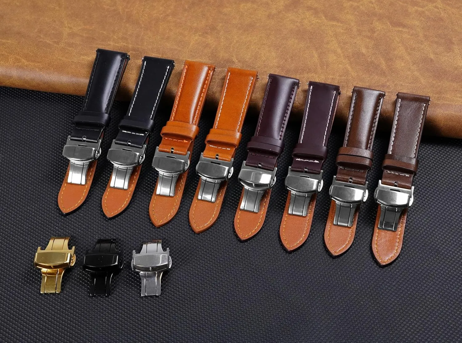 Women Handmade Extra Soft Watch mark codify sink Wrist Band Elegant Replacement Stainless Steel Strap Butterfly Buckle Deployment Clasp Vintage Leather Watch Band Quick Release Leather Strap For Men 