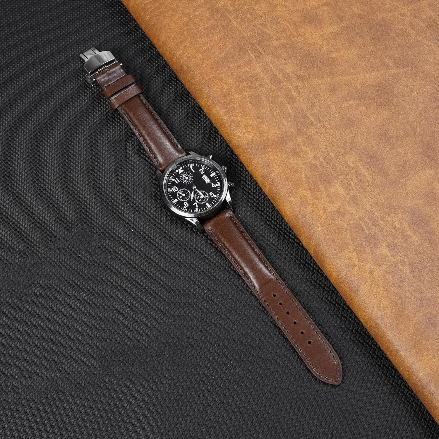 Women Handmade Extra Soft Watch mark codify sink Wrist Band Elegant Replacement Stainless Steel Strap Butterfly Buckle Deployment Clasp Vintage Leather Watch Band Quick Release Leather Strap For Men 
