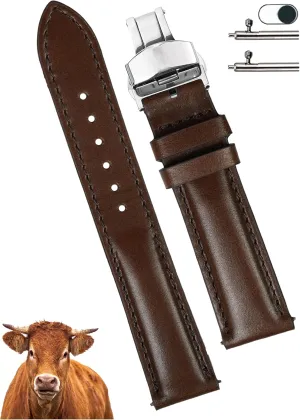 Women Handmade Extra Soft Watch mark codify sink Wrist Band Elegant Replacement Stainless Steel Strap Butterfly Buckle Deployment Clasp Vintage Leather Watch Band Quick Release Leather Strap For Men 