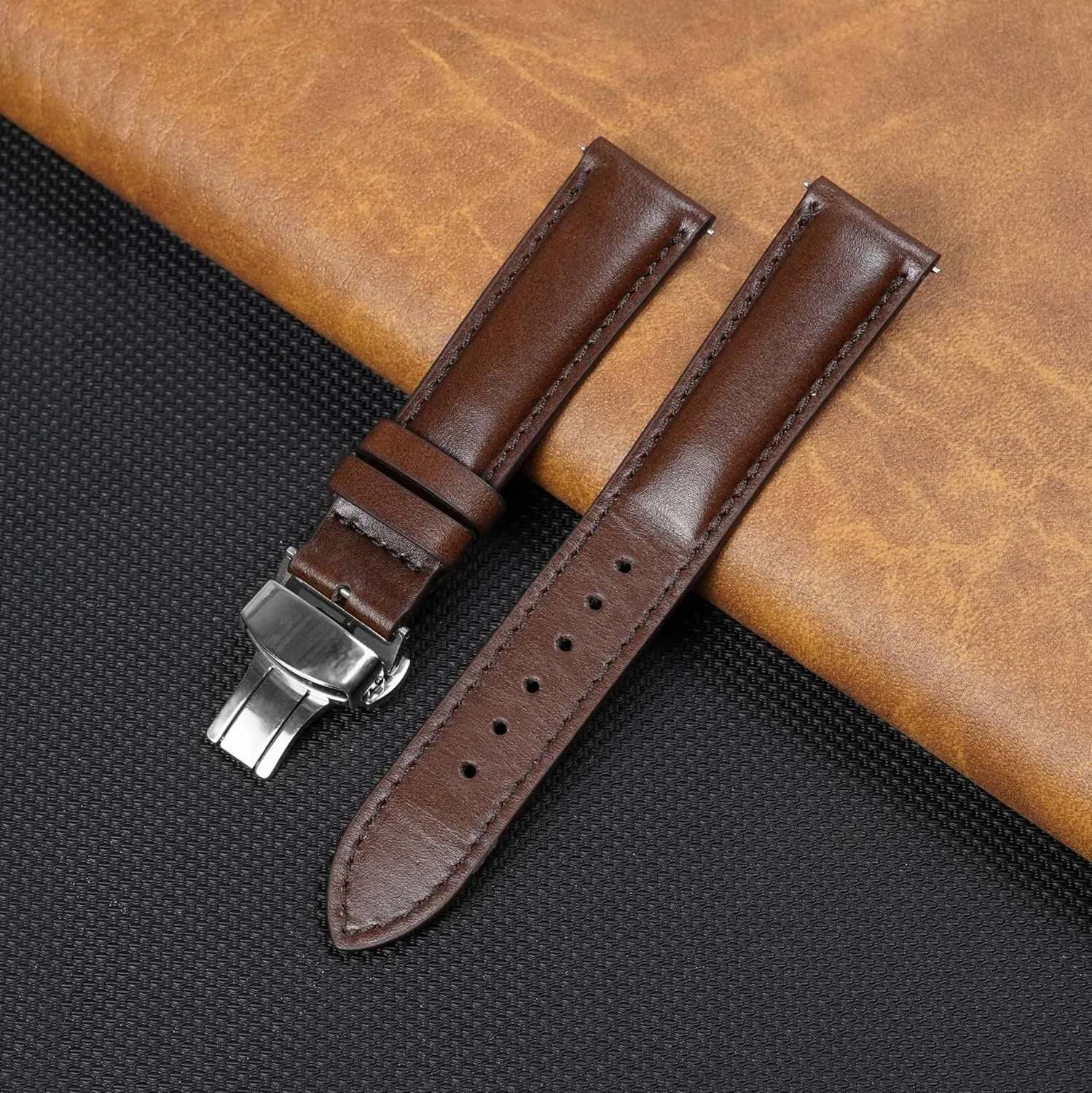 Women Handmade Extra Soft Watch mark codify sink Wrist Band Elegant Replacement Stainless Steel Strap Butterfly Buckle Deployment Clasp Vintage Leather Watch Band Quick Release Leather Strap For Men 