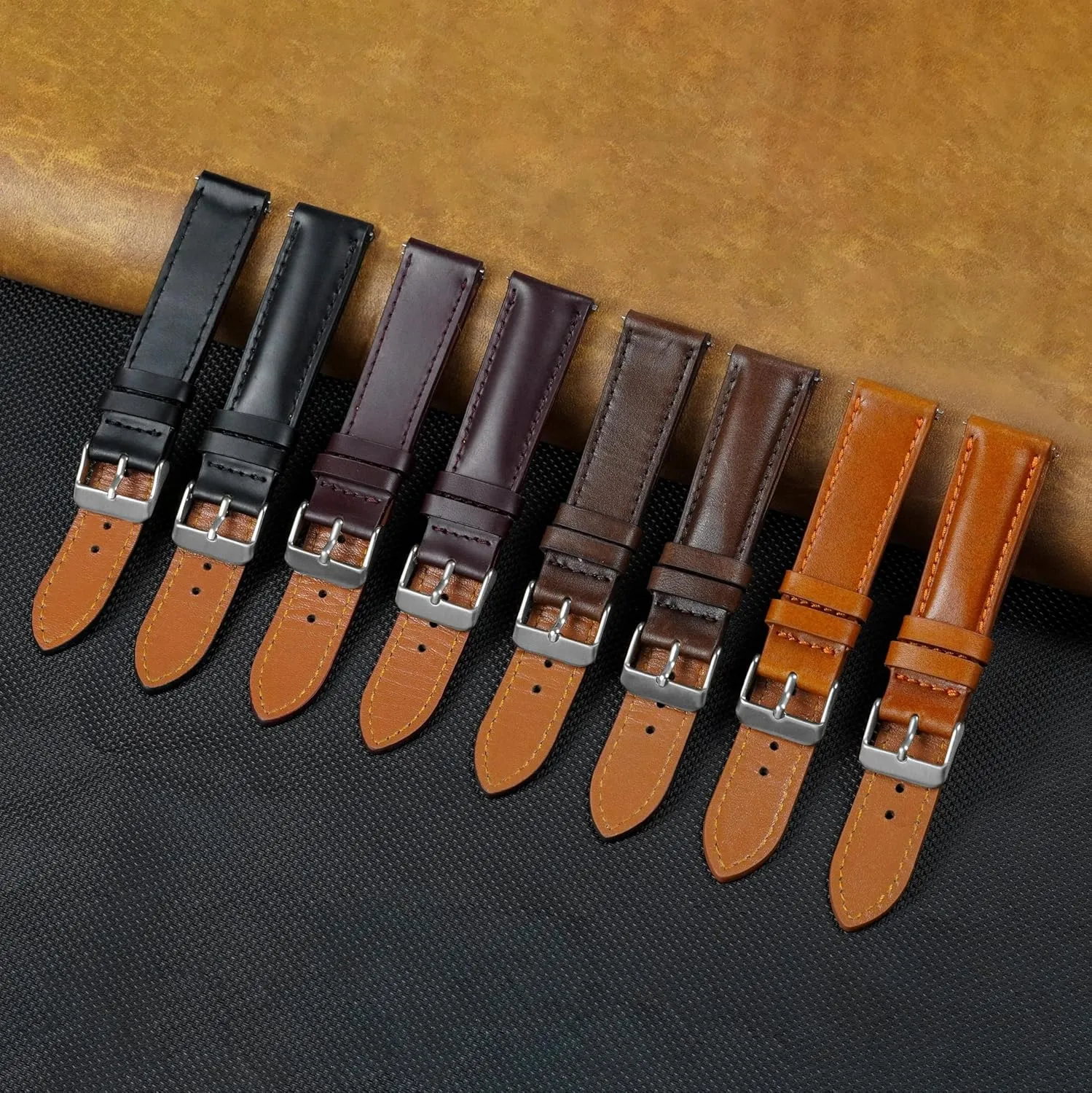 Women Handmade Extra Soft Watch Wrist Band Elegant Replacement Stainless Steel Strap Butterfly Buckle Deployment Clasp Vintage Leather Watch Band Quick Release Leather Strap For fatty stimulation Latin bronze colony quell Men 