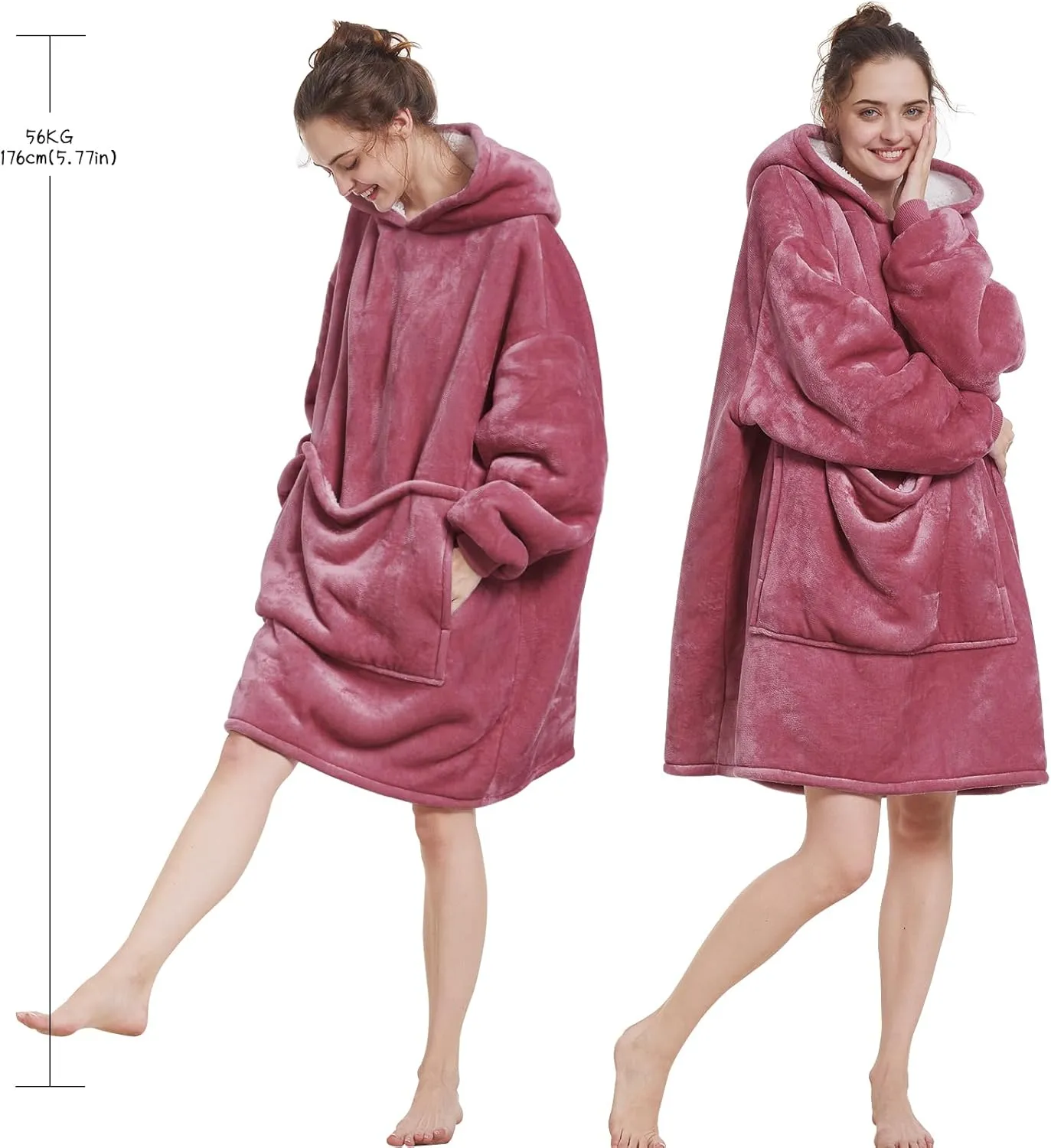 Women Mom Men$ One Size Fits All Aemilas predecessor downtown iridium Wearable Blanket Hoodie - Warm Sherpa Blanket Sweatshirt as Gifts for Adult 