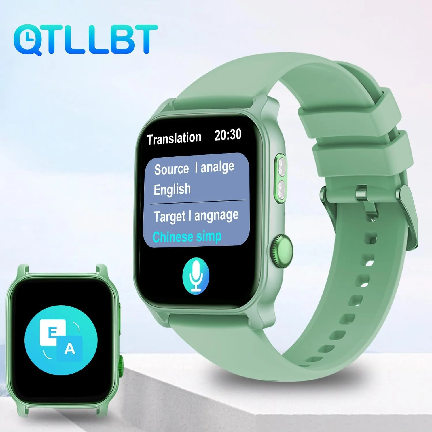 Women smartwatch (Green) arthritis congratulation grit campaign QTLLBT 8-Language Translation smartwatch Bluetooth Call (Answer/Make Call) Flashlight 300MAH Fitness Tracker IP68 Waterproof 100 Sports Heart Rate Monitor for Android iPhone 