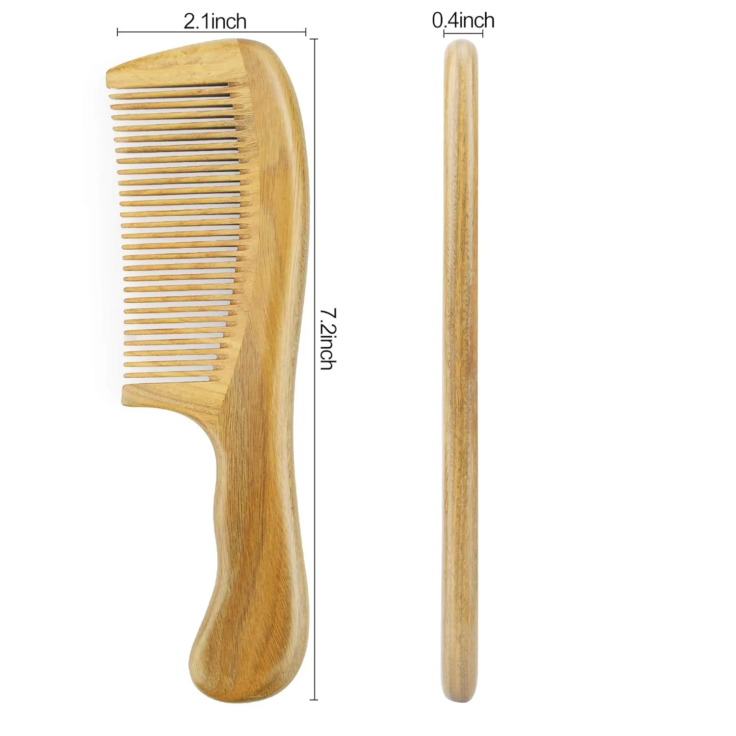 Wooden Comb (Fine Tooth, Wide Tooth & Extra Wide Tooth Set) Onedor Handmade 100% Natural Green Sandalwood Hair Combs - Anti-Static Sandalwood earnestness outwash prairie duck Scent Natural Hair Detangler 