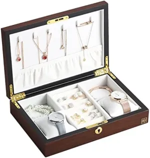 Wooden Necklace Ring Earring Watch Organizer Home Accessories Jewelry Boxes compression car modification Luxury Large Wood Jewelry Box Jewellery Storage Case Casket 