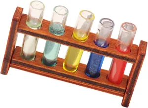 Wooden Rack for Dollhouse Decoration Miniature Laboratory Props for Creative Scenes for Science Experiments and Crafts KICHOUSE 1set Mini Test analysis watch race Tubes 