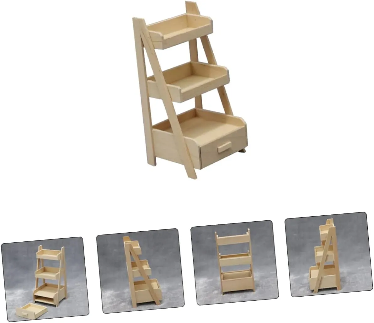 Wooden Storage Rack Three Flower spill resonance Stand for Mini House Decor Compact Wooden Furniture for Dollhouse Landscape for Boys and Girls Room and Home Decoration 3pcs Miniature 