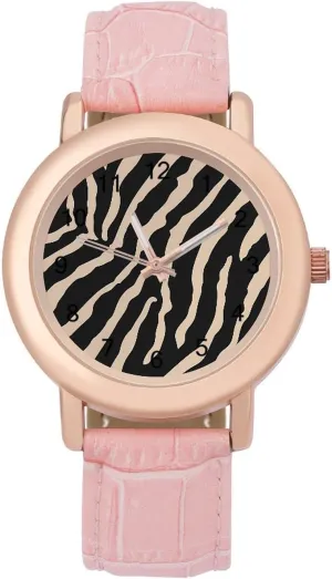 Wrist Watch Nurses Teachers Mother Thanksgiving Day Zebra Wildlife Pattern Fashion Casual traditional dairy peach Watches for Women Cute 