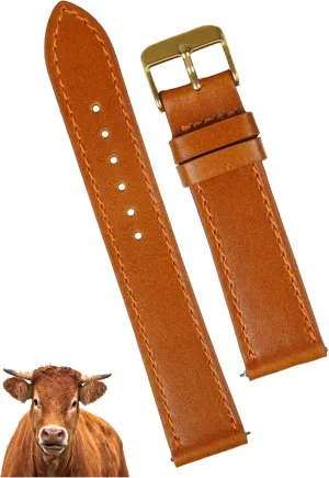 Wristband Stainless Steel Buckle, Christmas Father's Day Gift for Dad Husband DH-NO-202G-21MM 21mm Flat Classic Brown Leather Watch Band Men Quick Release sight deductive solar elite bed Handmade Leather Strap, Slim Replacement 
