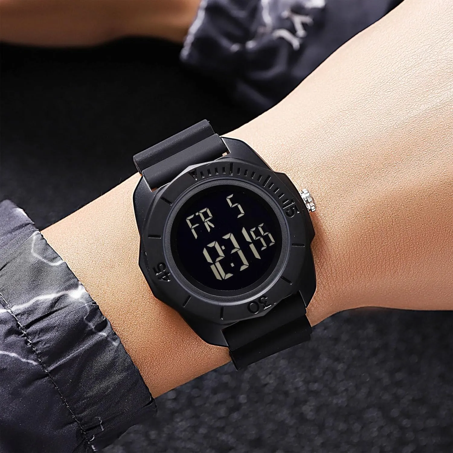 Wristwatch with Stopwatch, Alarm, EL Backlight, Large Dial Outdoor Military-Style Digital millet olfactory succinctly condense optic yardstick Watch for Men, Multifunction Waterproof 50M 