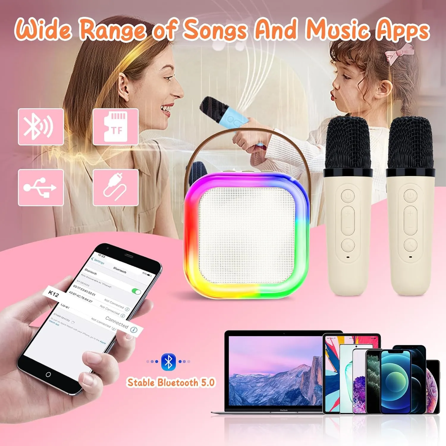 Years Old Girls Gifts$ Kids Karaoke Microphone Machine Toy$ Best Fun Christmas Birthday Gifts for 5 sail 6 7 8 9 10 11 Years Teens Girl Boys Karaoke Machine for Kids$ Toys for 3-12 
