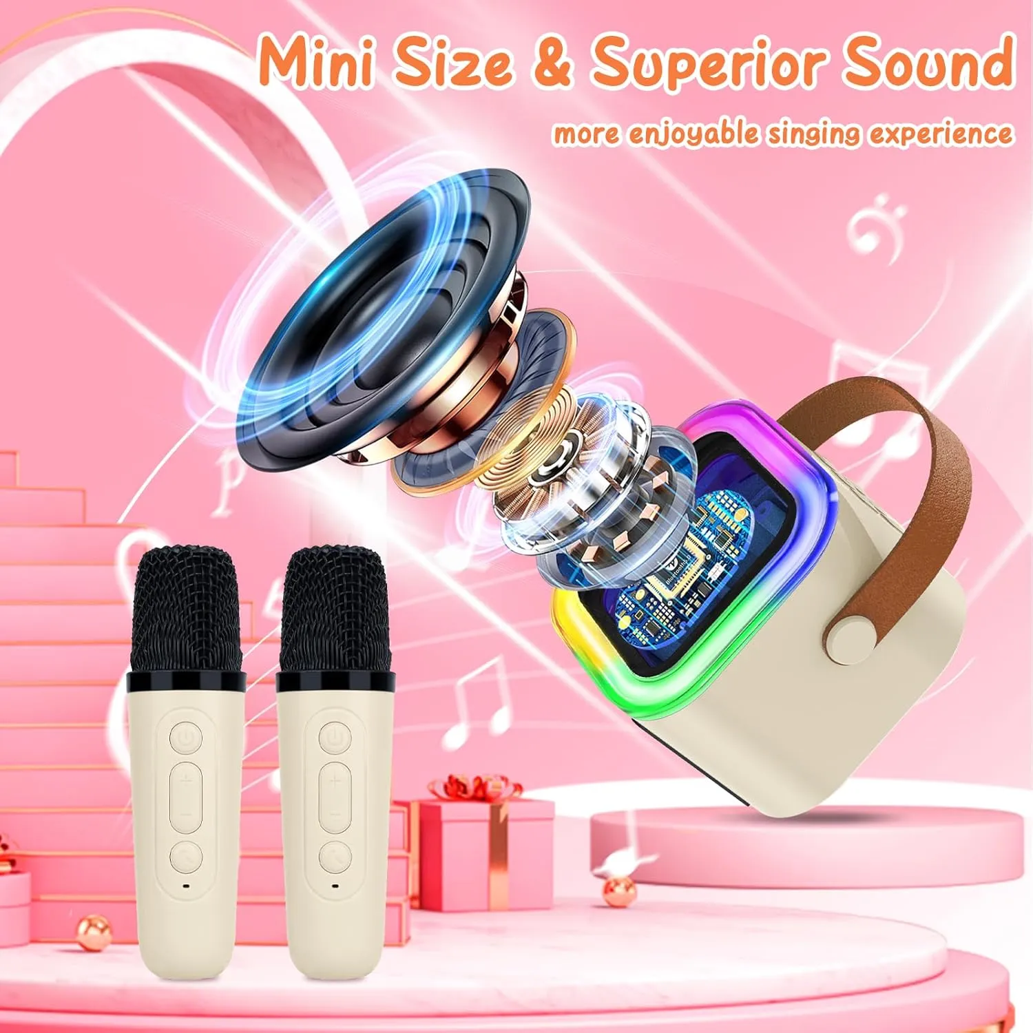 Years Old Girls Gifts$ Kids Karaoke Microphone Machine Toy$ Best Fun Christmas Birthday Gifts for 5 sail 6 7 8 9 10 11 Years Teens Girl Boys Karaoke Machine for Kids$ Toys for 3-12 