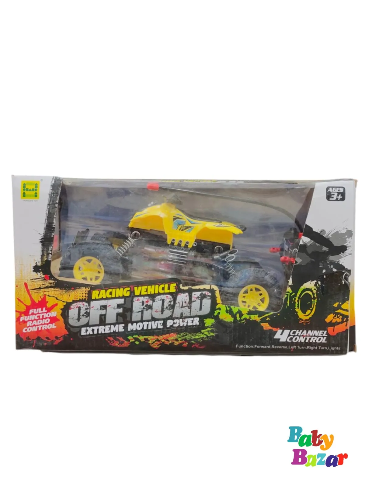 Yellow Off-Road RC Racing Car – 4 Channel with Extreme Power (Age 3 )