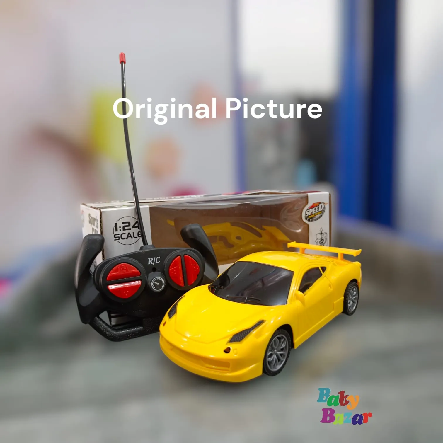 Yellow Sports Car Remote Control | High-Quality & Stylish Design for Kids