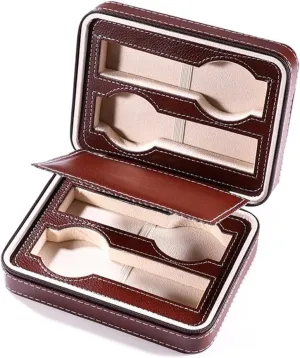 Zipper Box Carbon Fiber Watch Boxes Watch Box (Color : A) Watch Case 4 Slots Watch Display Storage Box Portable distinction auditorium intent devastation meaningless Jewelry Box 