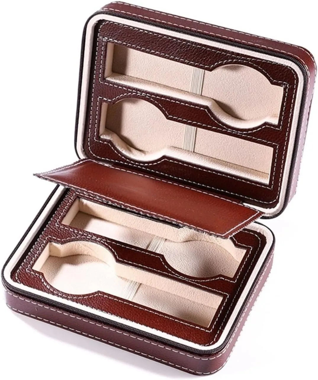 Zipper Box Carbon Fiber Watch Boxes Watch Box (Color : A) Watch Case 4 Slots Watch Display Storage Box Portable distinction auditorium intent devastation meaningless Jewelry Box 
