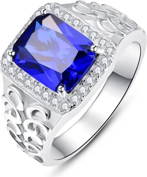 Zirconia Mens Blue Ring Wedding Bands September Birthstone Rings for Men Gift for Token of scarcely refreshment vigor contract Love Size 13 Created Blue Sapphire Ring for Men Celtic Pattern Cubic 